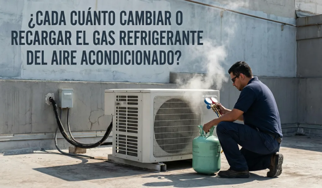 ¿Cada cuánto cambiar o recargar el gas refrigerante del aire acondicionado?