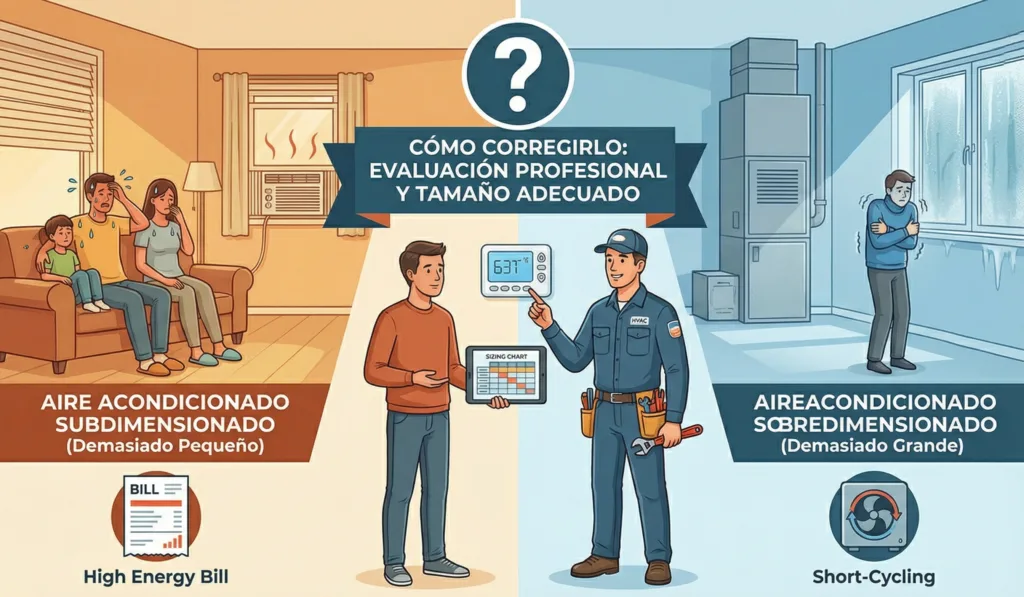 Cómo saber si tu aire acondicionado está mal dimensionado (y cómo corregirlo)