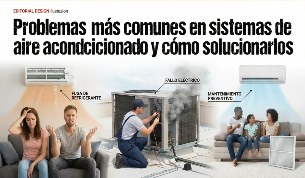 Problemas más comunes en sistemas de aire acondicionado y cómo solucionarlos